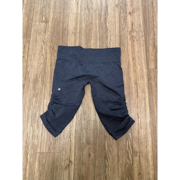 Lululemon In The Flow Crop II Leggings Women's 12 Heathered Inkwell‎ Blue - Picture 1 of 6
